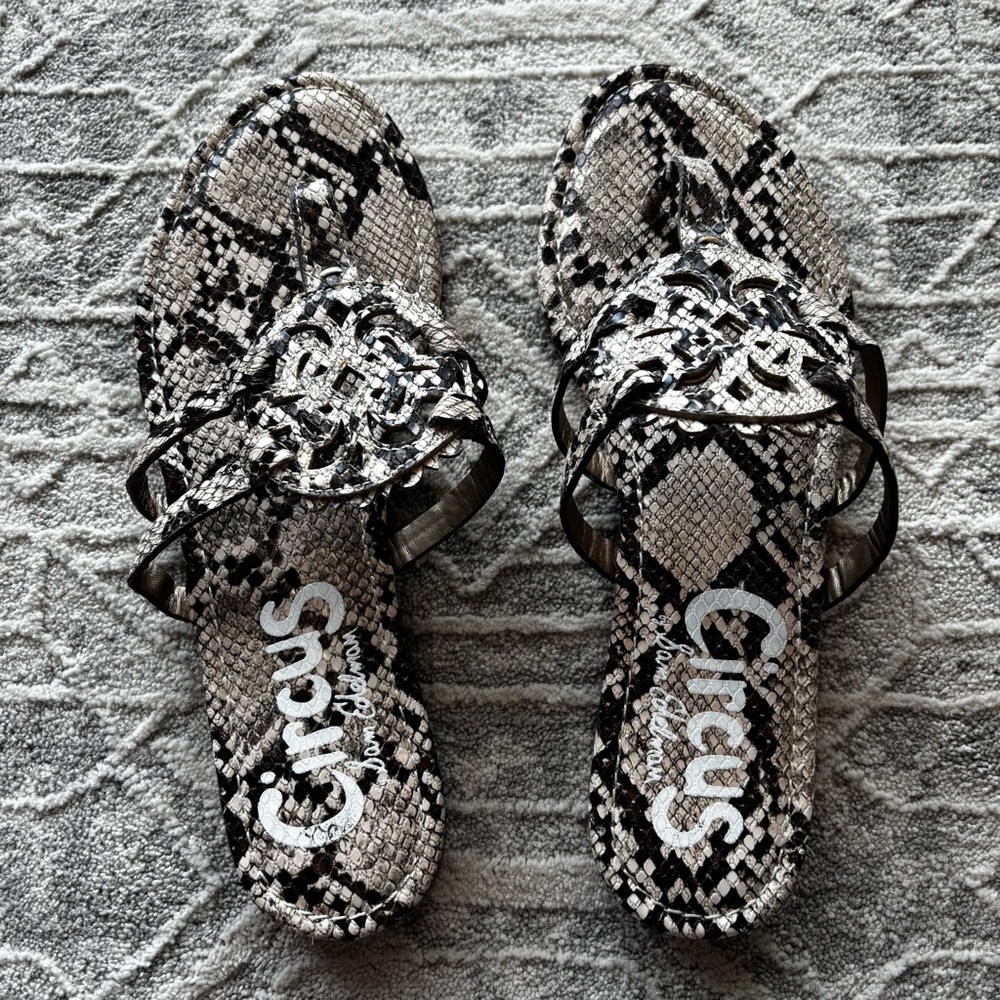 Sam Edelman Circus Cherri Snakeskin Slide Sandals Size 8.5 - Picture 3 of 7
